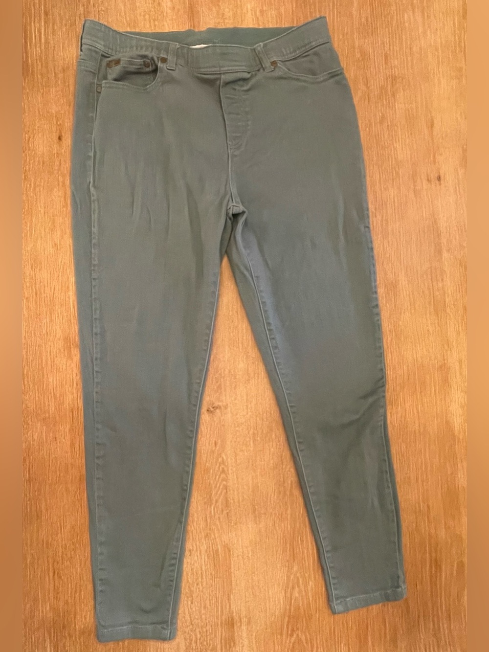 DG2 by Diane Gilman Sage Green Skinny Stretch Jeans
